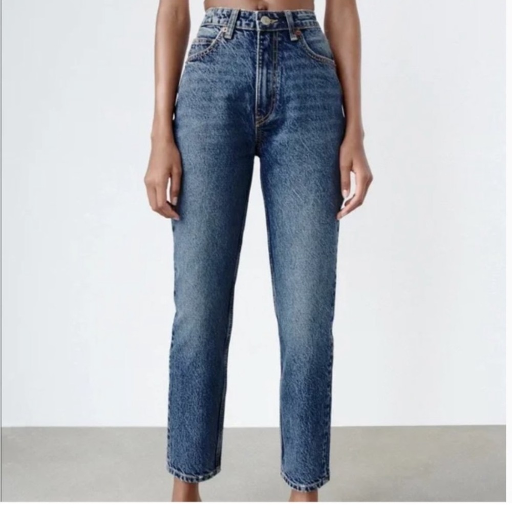 14 Zara Classic Mom Fit Jeans NWT - Picture 2 of 8